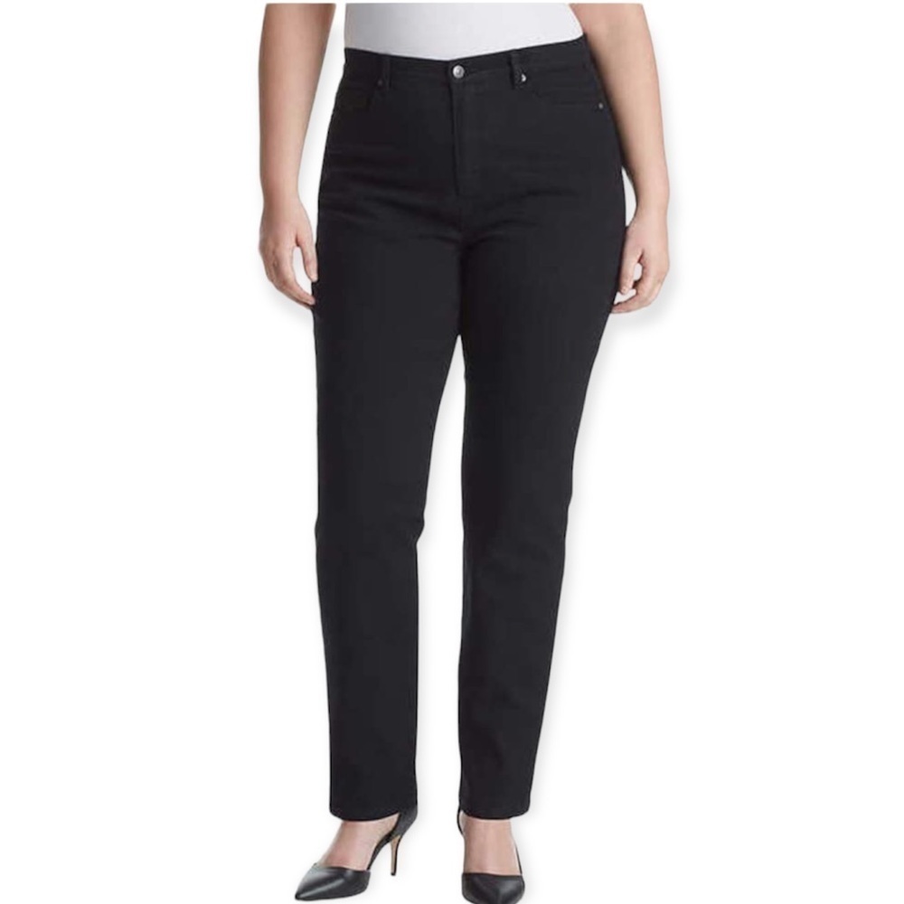 Gloria Vanderbilt Women's High Rise Straight Leg Black Jeans Size 12